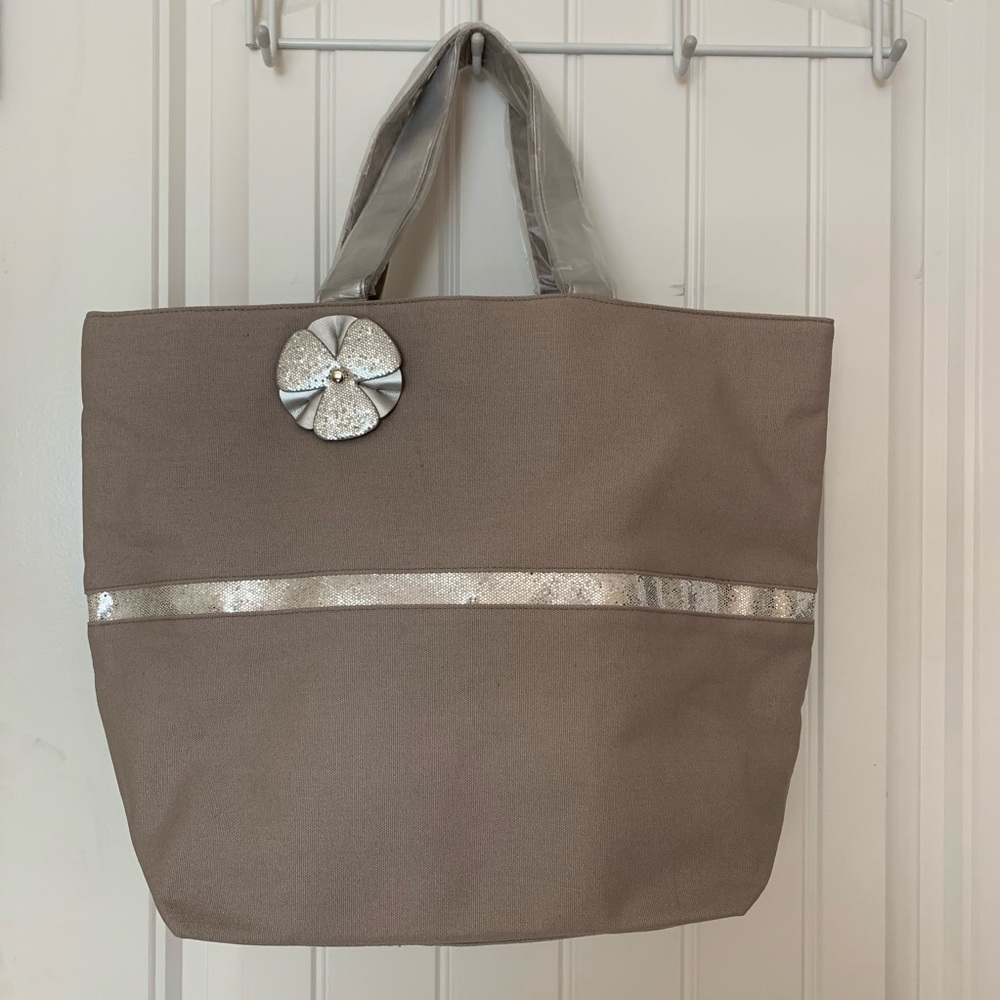 Sothys Paris Taupe Canvas Tote Handbag